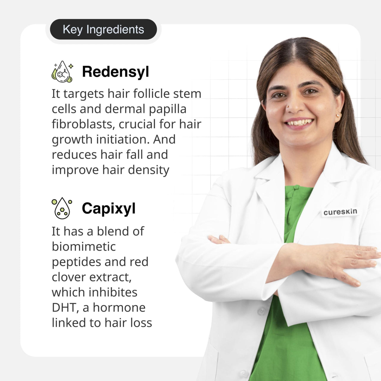 Cureskin Hair Revive Serum for Women and Men | Growth Serum to Restore Density & Strength With Redensyl, Capixyl & Procapil, 30 ml (Pack of 1)