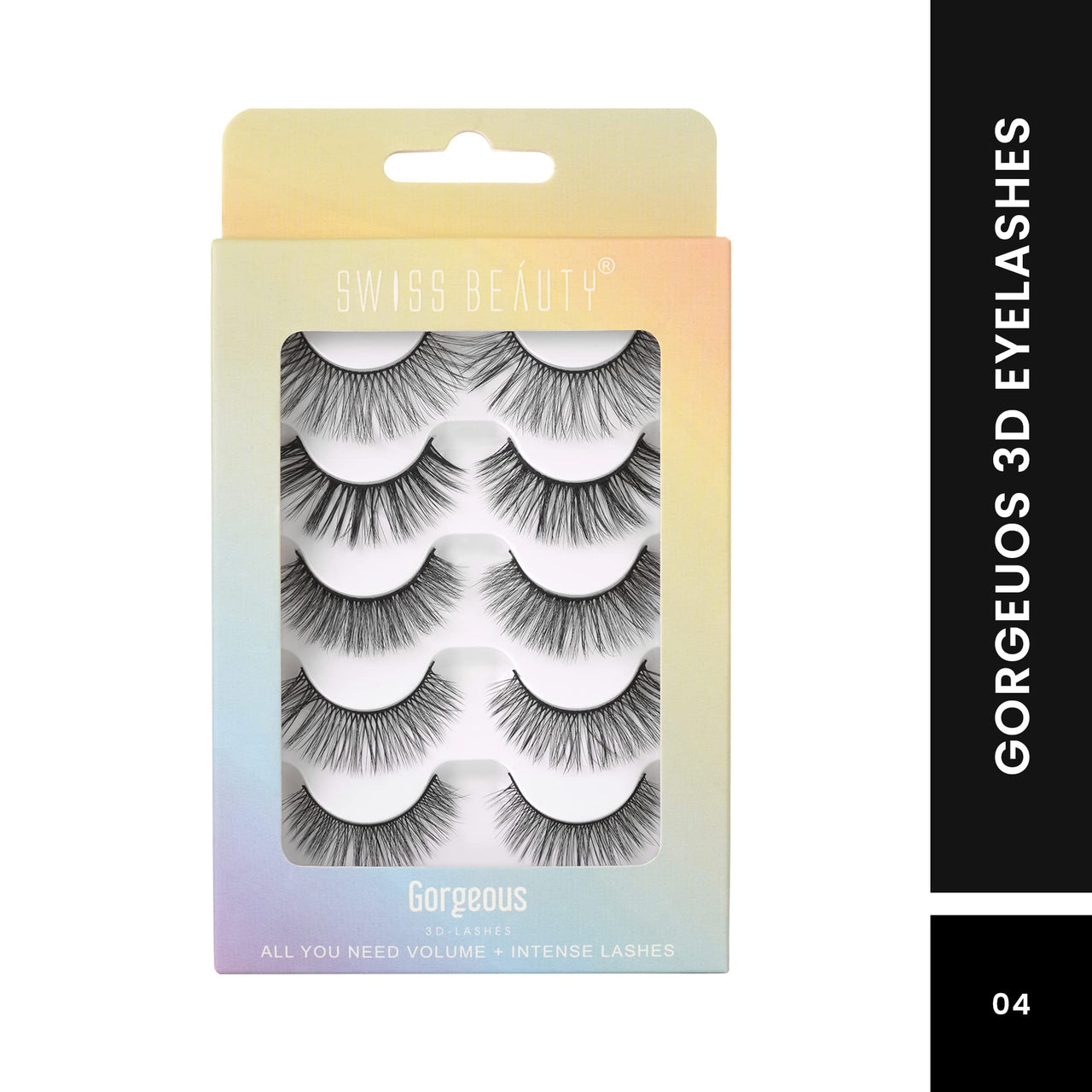 Swiss Beauty Cruelty-Free 3D Eyelashes - Pack of 10 False Eyelashes | Volumising Eye Lashes | Lengthening Eye Lashes | Lightweight Eyelashes | Shade - Black 01, Set of 5