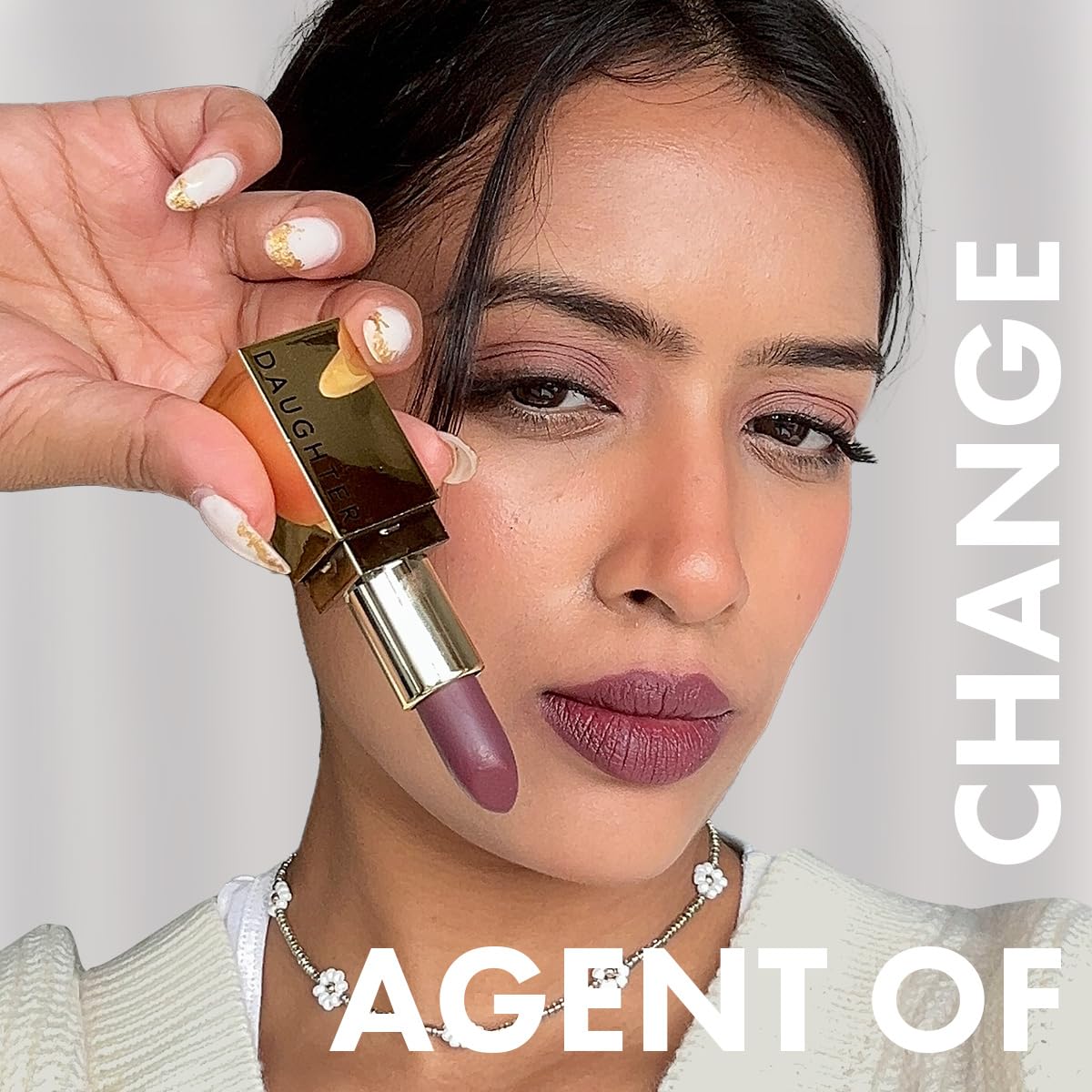 DAUGHTER EARTH - Agent of Change-Lipstick | Vegan Plant Based Highly Pigmented Natural Lightweight Non Drying Lip Color | Long Lasting Phytonutrient Lipstick With Vit E & Bakuchiol | UV Protection | 4g