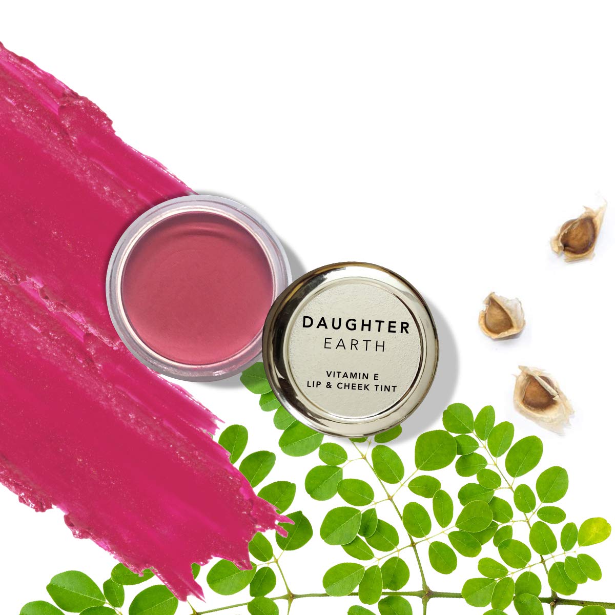 DAUGHTER EARTH Vegan Lip and Cheek Tint | Matte Natural Blush for Women | Lip Tint with Vitamin E | Nourishing Cheek Tint, 4.5g - Original Pink