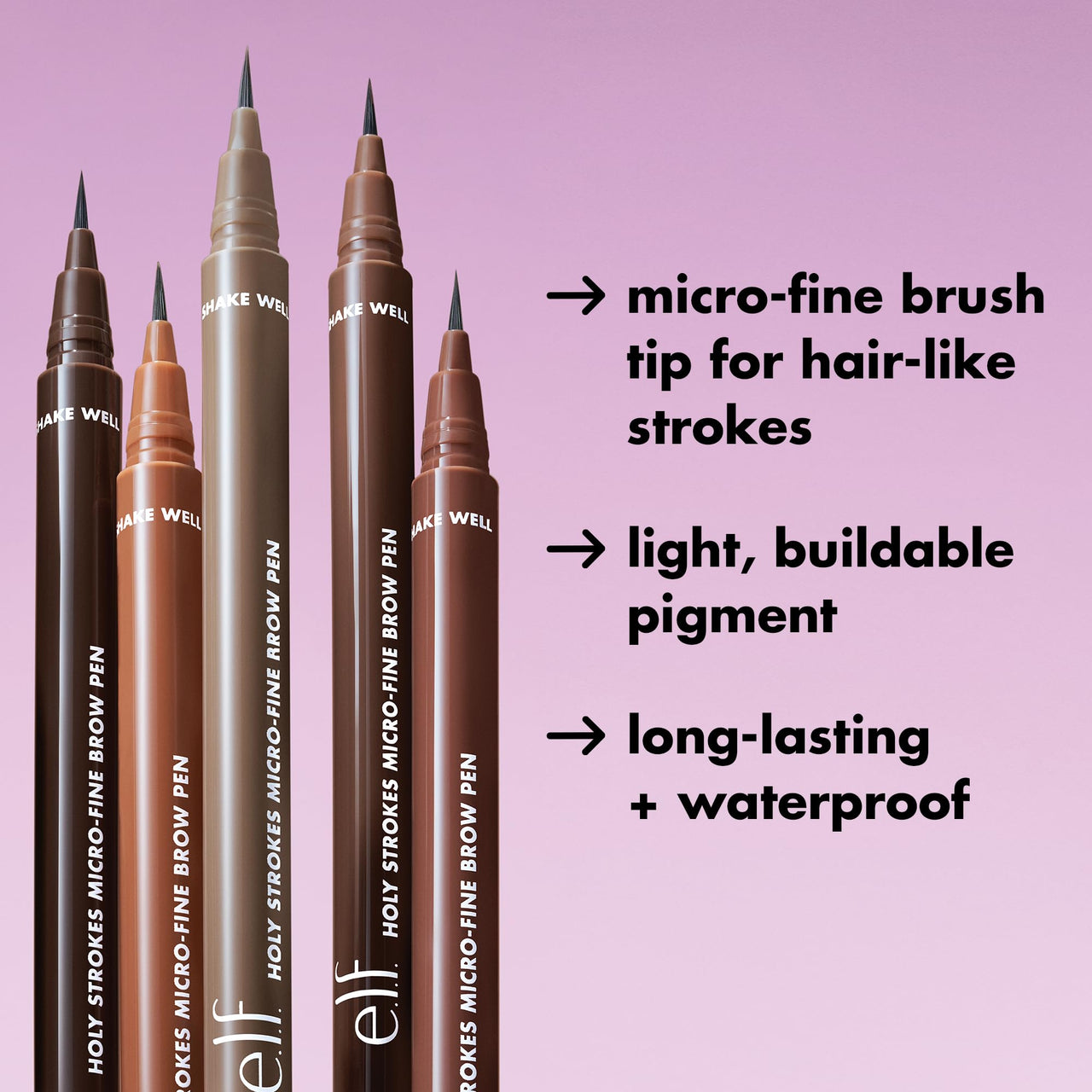 e.l.f. Holy Strokes Micro-Fine Brow Pen, for a Natural Look, Long-Lasting Eyebrow Pencil, Waterproof & Smudge-Proof, Vegan & Cruelty Free, Deep Brown