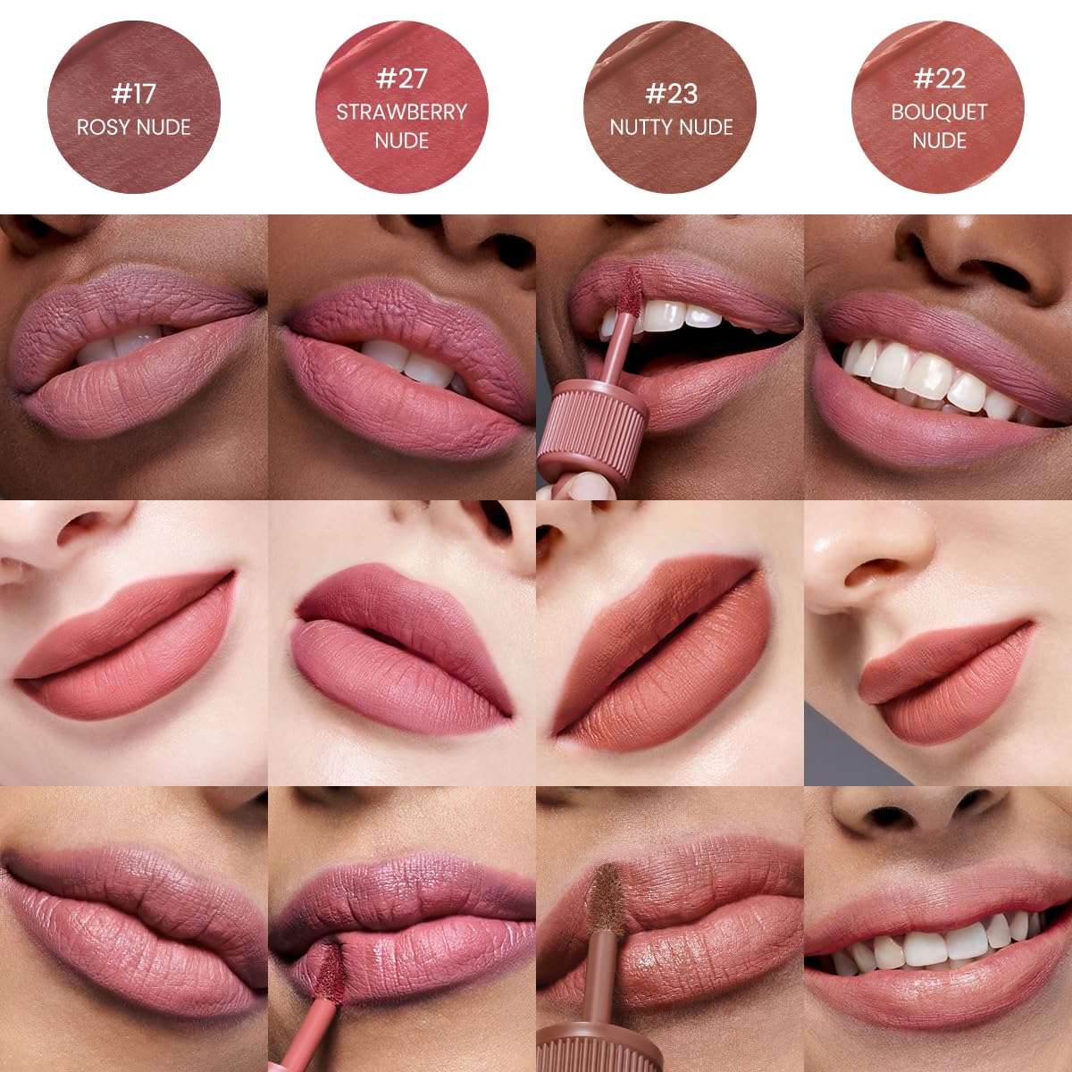 Peripera Ink the Velvet Lip Tint | High Pigment Color, Longwear, Weightless, Not Animal Tested, Gluten-Free, Paraben-Free (022 BOUQUET NUDE)
