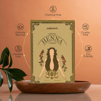 Ashpveda Organic Hair Color Henna & Indigo Powder Combo | 100% Organic Plant-Based, Sun Dried, Triple Refined | Natural Grey Hair Coverage | Premium Hair Color for Women and Men (100gm +100gm)