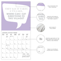 Graphique 2024 Parenthood Wall Calendar | 12” x 12” | Thick Paper | Home & Office Organizer | Large Monthly Grid | 3 Languages & Marked Holidays | 4 Month Preview Page for 2025