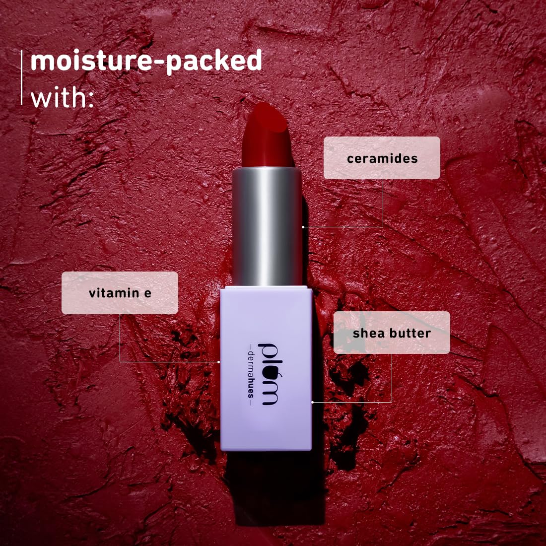 Plum Velvet Haze Matte Lipstick with SPF 30 | Powder Matte Finish | Highly Pigmented | With Ceramides | 07 Radiant Red