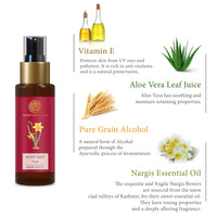 Forest Essentials Travel Size Body Mist Nargis | Natural & Hydrating Body Spray For Men & Women | Luxury Floral Fragrance | 50 ml