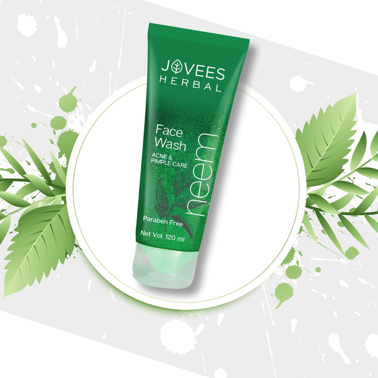Jovees Herbal Neem Face Wash For Clear Skin with Neem & Tea Tree Ext | Gentle For Oily & Acne-Prone Skin | Controls Oil, Pimples and Dark Spots | Acne Control Cleanser For All Skin Type - 50ml