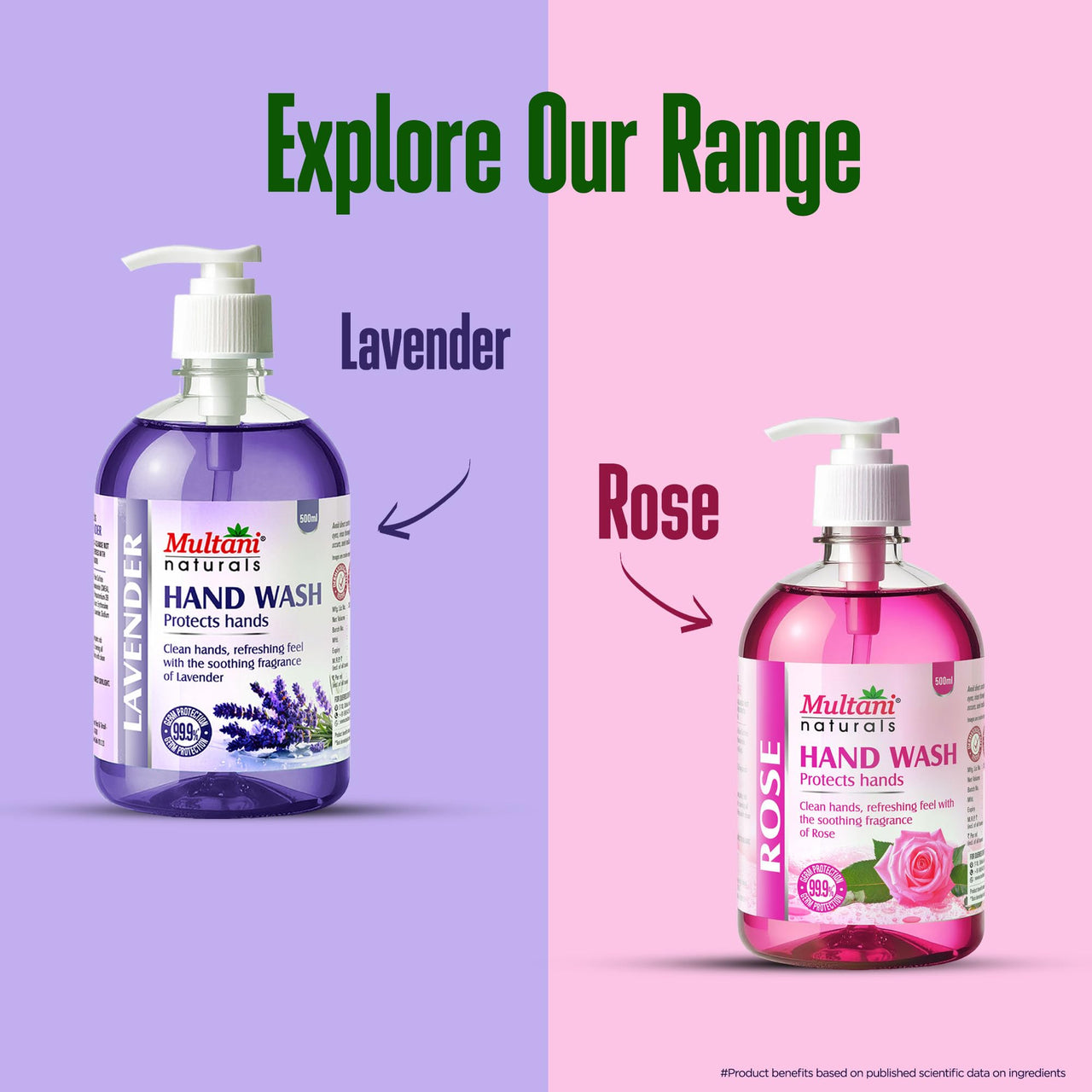 Multani Naturals Neem Aloe Vera Hand Wash 500ml | Gentle Hand Cleanser with Natural Ingredients | 99.9% Germ Protection Liquid Hand Wash