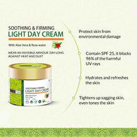 Indus Valley SPF 25 Soothing & Firming Light Day Cream With Aloe Vera And Rose Water For All Skin Type, 100ml
