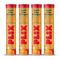 The Plant Fix Plix Apple Cider Vinegar Effervescent Tablet With Mother|Supports Metabolism & Appetite Control I With 500Mg Acv, Vit B6 & B12 I No Maltodextrin, No Added Sugar I Pack Of 4 (60 Tablets)