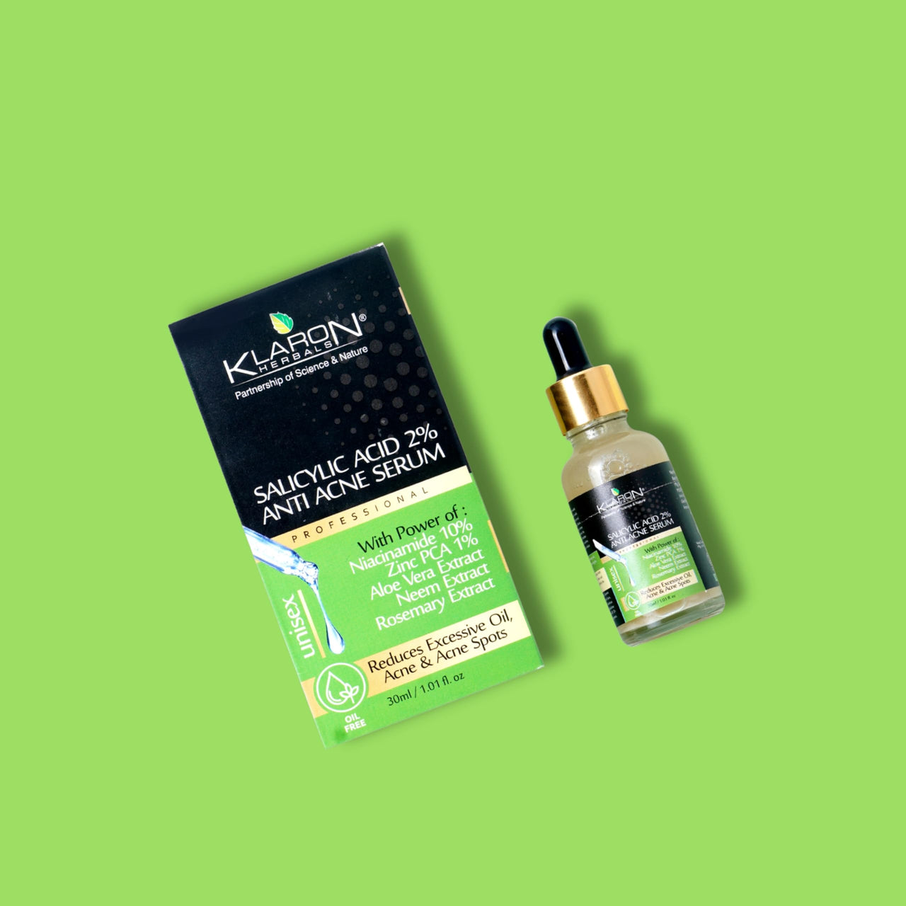 KLARON 2% Salicylic Acid Serum | 30 ml | Reduces Excessive Oil, Acne, Pimples & Blackheads | Dead Skin Cells | Serum for Women & Men