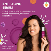 Karrot Natural Skincare Retinol Serum for Face, 01% Concentration, Anti Aging Formula, Reduces Fine Lines & Wrinkles, Contains Bakuchiol & 10% Vitamin C, For Men and Women, All Skin Types, 30ml