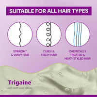 Trigaine Anti-Frizz Hair Serum 30ml | Detangle Hair Controls Frizz Repairs Dry & Brittle Hair | Argan Oil Vitamin E C & B Enriched Leave-In Hair Serum | Lightweight Non-Greasy