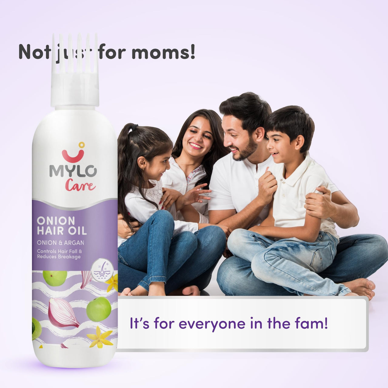 Mylo Care Anti Hair Fall Oil with Onion 200ml, Nature's Best Solution Against Hair Fall with the Goodness of Almond Oil, Coconut Oil, Argan Oil, Amla & Bhringraj, No Silicones, Parabens & Mineral Oil
