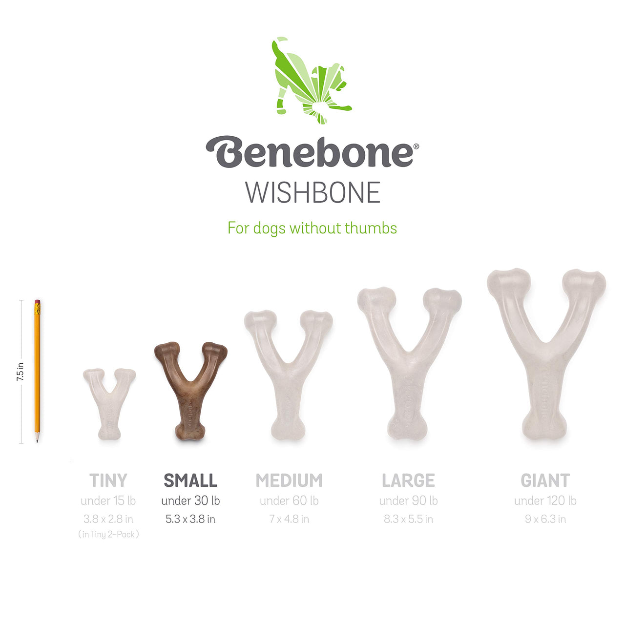 Benebone Puppy Wishbone Dog Chew Toy, Made in USA, Real Bacon Flavor, Small