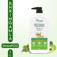 TryOnes Natural Amla & Bhringraj Shampoo/Cleanser for Controlling Dandruff & Hair fall | Paraben & Sulphate-Free | Suitable for All Hair Types, 1000ml