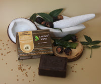 Earthy Sapo Reetha Shampoo Bar for Dry Hair (100g, Pack of 3) | Handmade Ayurvedic Hair Care | Vegan, Chemical-Free, Eco-Friendly | Reetha & Coconut Milk for Nourished Hair
