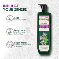 Kesh King Organic Rosemary Shampoo with Tulsi, anti hairfall shampoo for stronger hair growth and damage repair, sulphate free & ayurvedic, 300ml