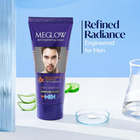 Meglow Skin Brightening & Whitening Cream For Men | Helps to Reduces Dark Spots, Prevents Pigmentation, & Even Tone | Fairness Cream For Men | 50g