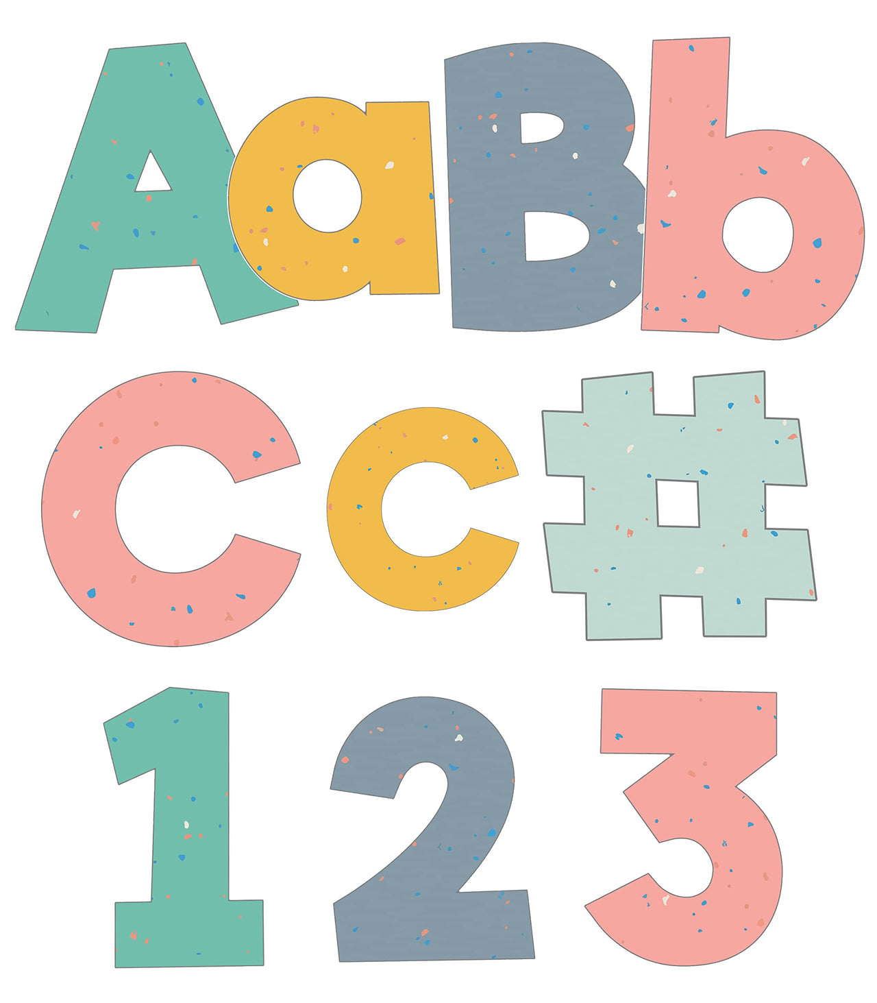 Carson Dellosa We Belong 219-Piece 4-Inch Speckled Bulletin Board Letters for Classroom, Alphabet Letters, Numbers, Punctuation & Symbols, Boho Cutout Letters for Bulletin Boards