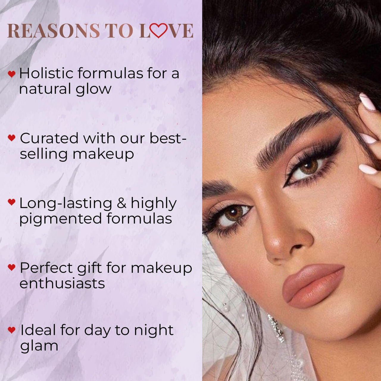 Just Herbs Perfect Gifting Glam Makeup Essentials Eid Gift Set with Blush Drops | Kajal | Ultra Matte Lipstick | Strobe Cream | Liquid Lipstick and Nail Paint for Women 200g
