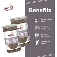 Berries And Nuts Premium Raw Chia Seeds | 500 Grams | 2 Bottle of 250 Grams