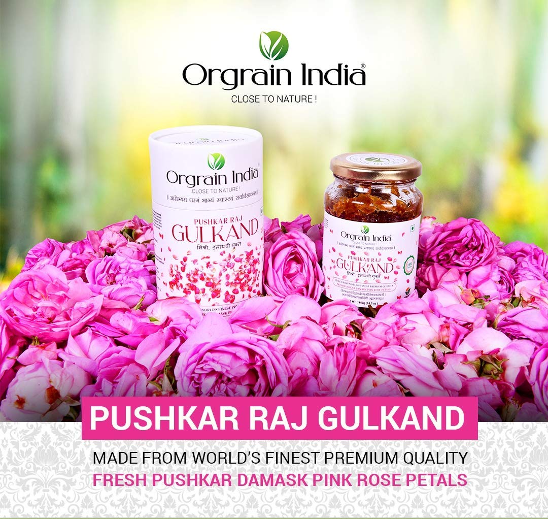 Orgrain India Organic Shatpatri Mishri Gulkand 400g
