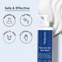 Be Bodywise Hyaluronic Acid Body Wash with Aloe Vera Extract | Deep Cleanses Skin & Provides Intense Hydration to Skin| Gentle and Suitable for All Skin Types | 250ml