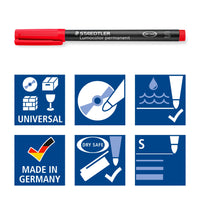 Staedtler 313-3 Lumocolor Universal Permanent Superfine Pens - Blue, Pack of 10 (313-3 VE) 1 Count (Pack of 10) SuperFine Tip Tip