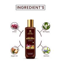 Khadi Organique Onion Argan Hair Cleanser Anti-frizz Protects With UV Rays Rejuvenates Hair Follicles 200 ML (Pack of 1)