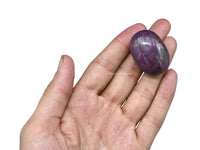 Small Ruby Palm Stone - Pocket Massage Worry Stone for Natural Body Chakra Balancing, Reiki Healing and Crystal Grid Ruby - Small