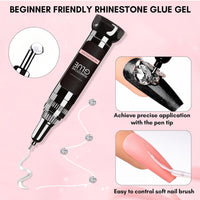 Bolt Bee Nail Rhinestone Glue Set - Gel Nail Glue for Rhinestones, 3D Art Design Super Strong Adhesive for Charm Gems Jewel Crystal Beads Diamonds 15g