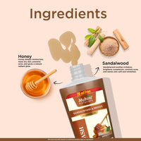 Multani Naturals Sandalwood & Honey Face Wash 270 ml I Ayurvedic Cleanser infused with Madhu (Honey), Aloe Vera Extract and Sandalwood Oil for Men & Women – its Unisex I Face Cleanser Clinically & Dermatologically Tested Herbal Face Wash to Soothe and Res