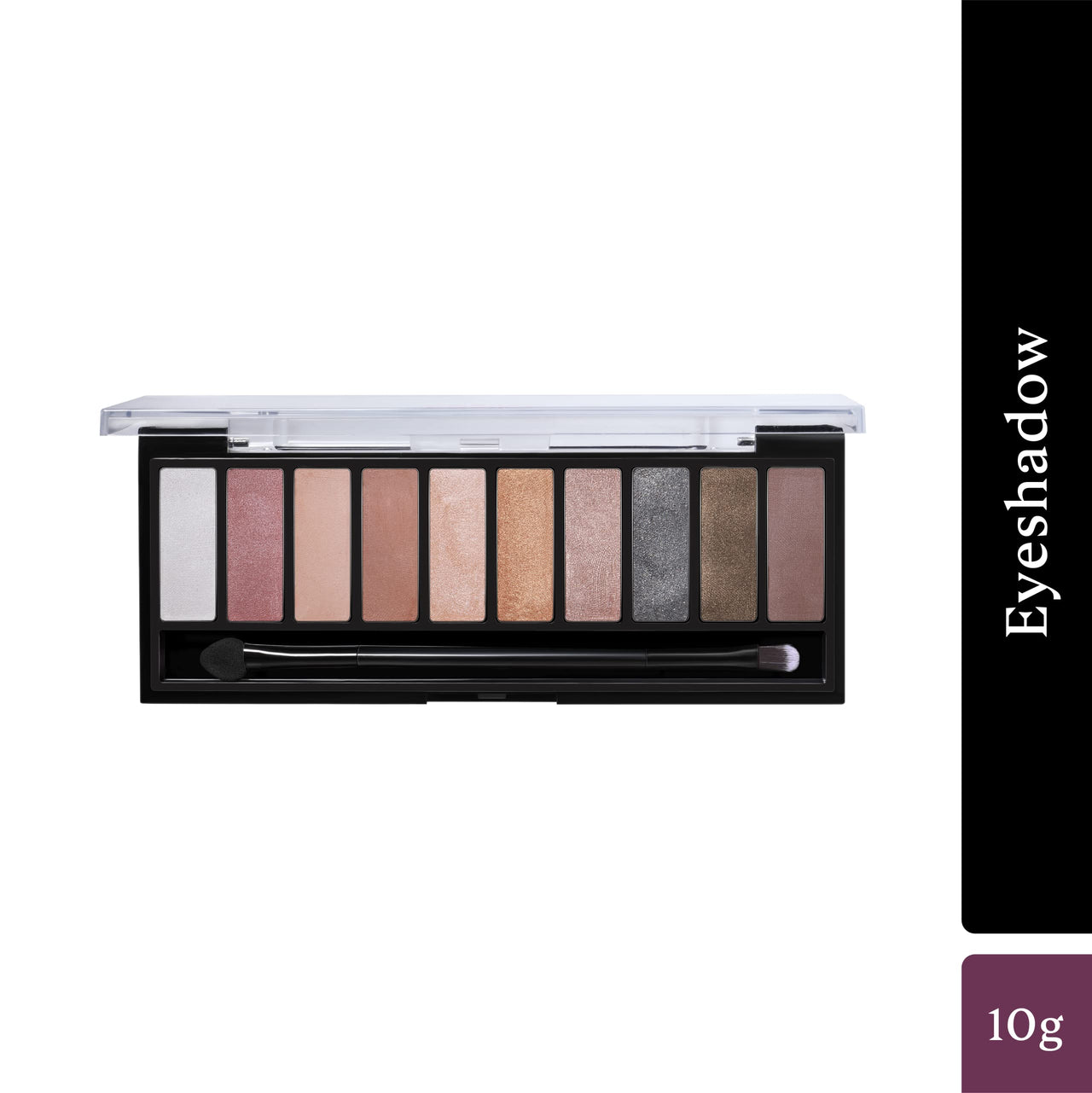 Dazller Eyeshadow 10-in-1 Palette,10g, DES5, Velvety Texture, No Patchiness, Easy blending, with Sponge-Brush Applicator (Multicolor)