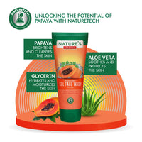 NATURES ESSENCE Anti Pigmentation Papaya Gel Face wash for women infused with Saffron |reduces Spot| Instant Brightening |Tan Removal 50gm