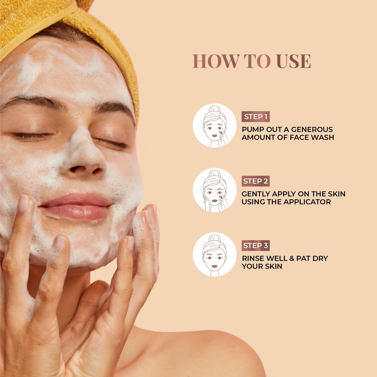 Just Herbs Anti Acne Foaming Face Wash Men Women With Tea Tree and Mint for Oil Control, Glowing Skin Brush - 100ml
