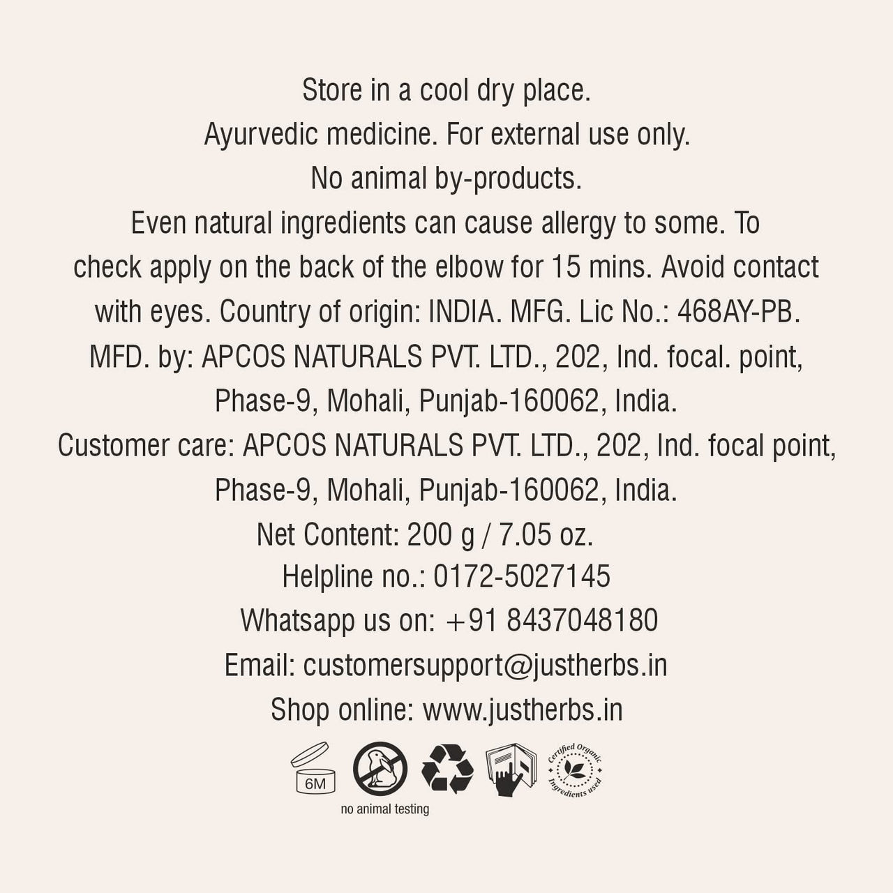 Just Herbs Anti Hairfall Natural Hair Mask with Castor & Black Onion Seed for Dandruff Suitable for Color Treated & All hair types