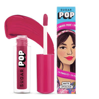 SUGAR POP Matte Lipcolour | Lasts Upto 8 hrs l Pink Lipstick for Women l Vitamin E Infused | Non-Drying, Smudge Proof, Long Lasting | 1.6ml - 24 Pinkbliss (Bright Pink)