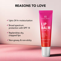 Botanic Hearth Raspberry SPF Lip Balm with Transparent Shine for Dark, Dry, Chapped Lips with Jojoba Oil, Vitamin E & Allantoin | Lip Care Balm for Women & Men | SPF Sun Protection | 10g