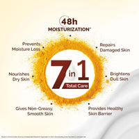 Mamaearth Ubtan Moisturizing Body Lotion with Turmeric & Saffron for Glowing Skin | 48H Moisturization | Nourishes Dry Skin | 7 in1 Total Care | 100% Natural Butter | Non-Greasy Smooth Skin | 400 ml