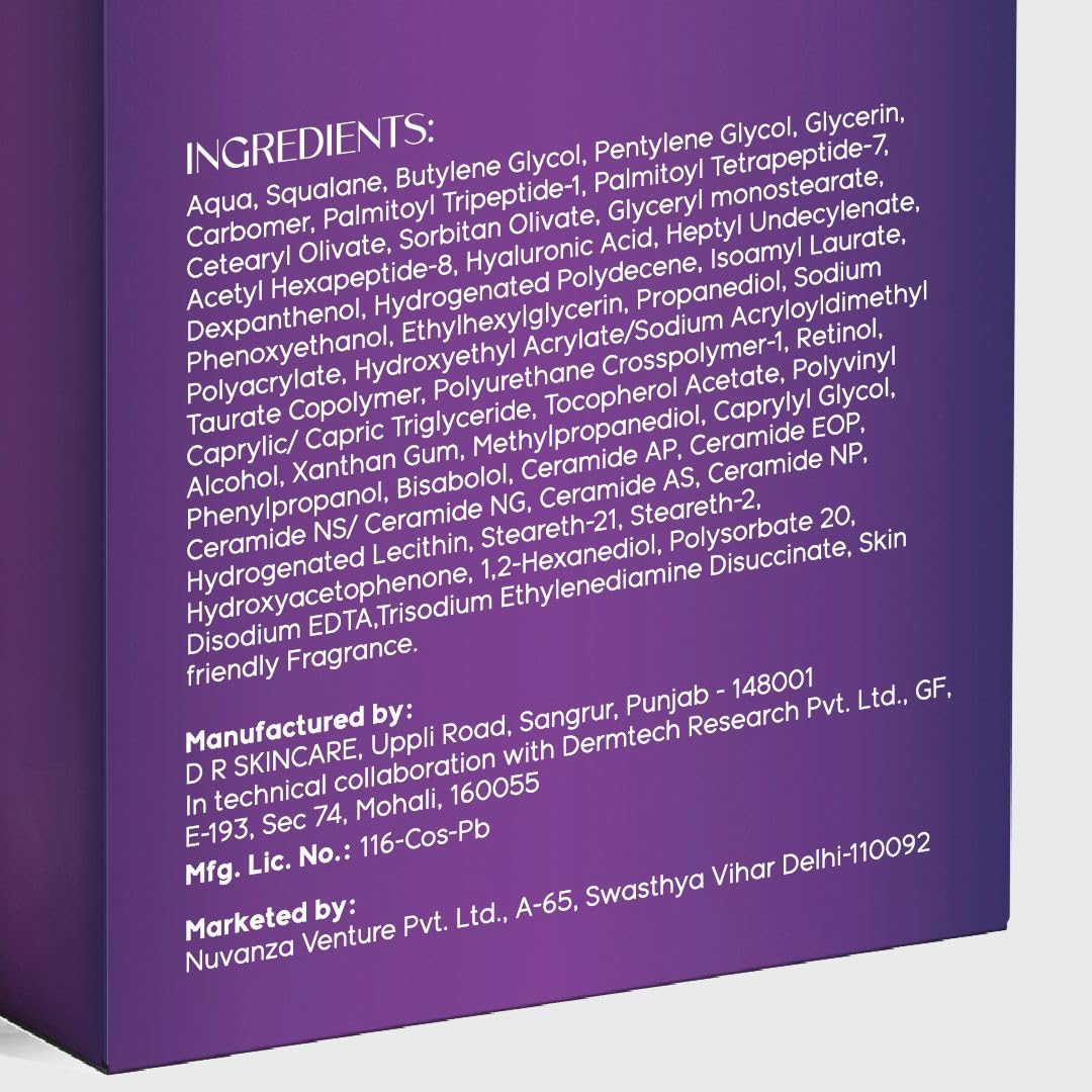 Numour Beginner Friendly Retinol Serum | Irritation Free | 0.3% encapsulated Retinol+4 Peptides+5 Ceramides | For Fine Lines & Wrinkles | Dermat Tested, Safe for Sensitive Skin |Face serum for Men & Women | The Midnight Edit Dual Anti-Aging Serum 20ml