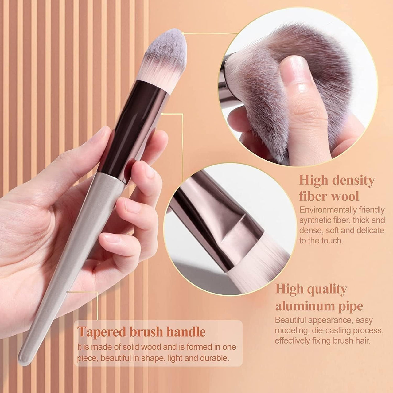 Huda Girl Premium Makeup Brush Set, Professional Beauty Makeup Brushes for Eye & Face (Pack of 6)