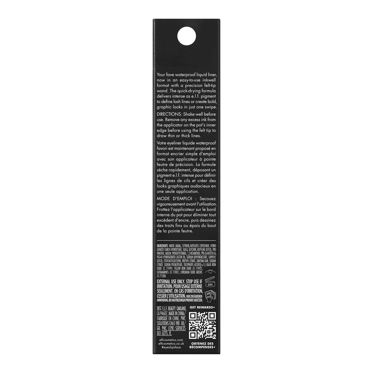 e.l.f. H2O Proof Inkwell Eyeliner Pen, High-pigment, Waterproof Liquid Eyeliner, Delivers A Matte Finish, Vegan & Cruelty-free, Dark Envy