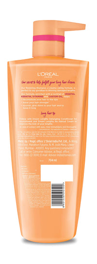 L'Oréal Paris Shampoo, Nourish, Repair & Shine, For Long and Lifeless Hair, Dream Lengths, 650 ml (Pack of 2)