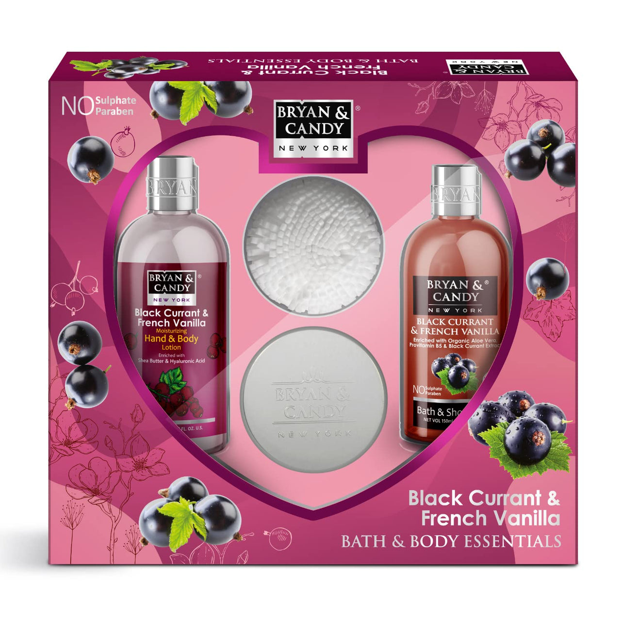 Bryan & Candy Black Currant And French Vanilla Heart Combo Kit Women's Day Gift Set For Women and Men