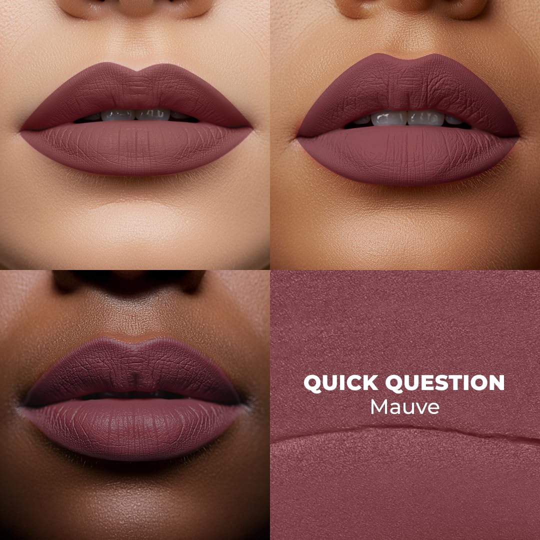 LoveChild Masaba Statement Matte Lipstick, Quick Question (Mauve), Smooth Glide, Bold Matte Finish, Long-Lasting Lipsticks With Mango Butter Nourishing and Intense Color Payoff, Lightweight, 4g
