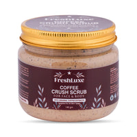 FreshLuxe Coffee Crush Body & Face Scrub | Exfoliation & De-Tan | Enriched with Walnut Powder | Unisex | 140g