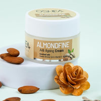 Oshea Herbals Almondfine Anti Ageing Face Cream For All Skin Types | Reduces Fine Lines & Wrinkles | Enriched with Sweet Almond Oil & Vitamin E - 50 g