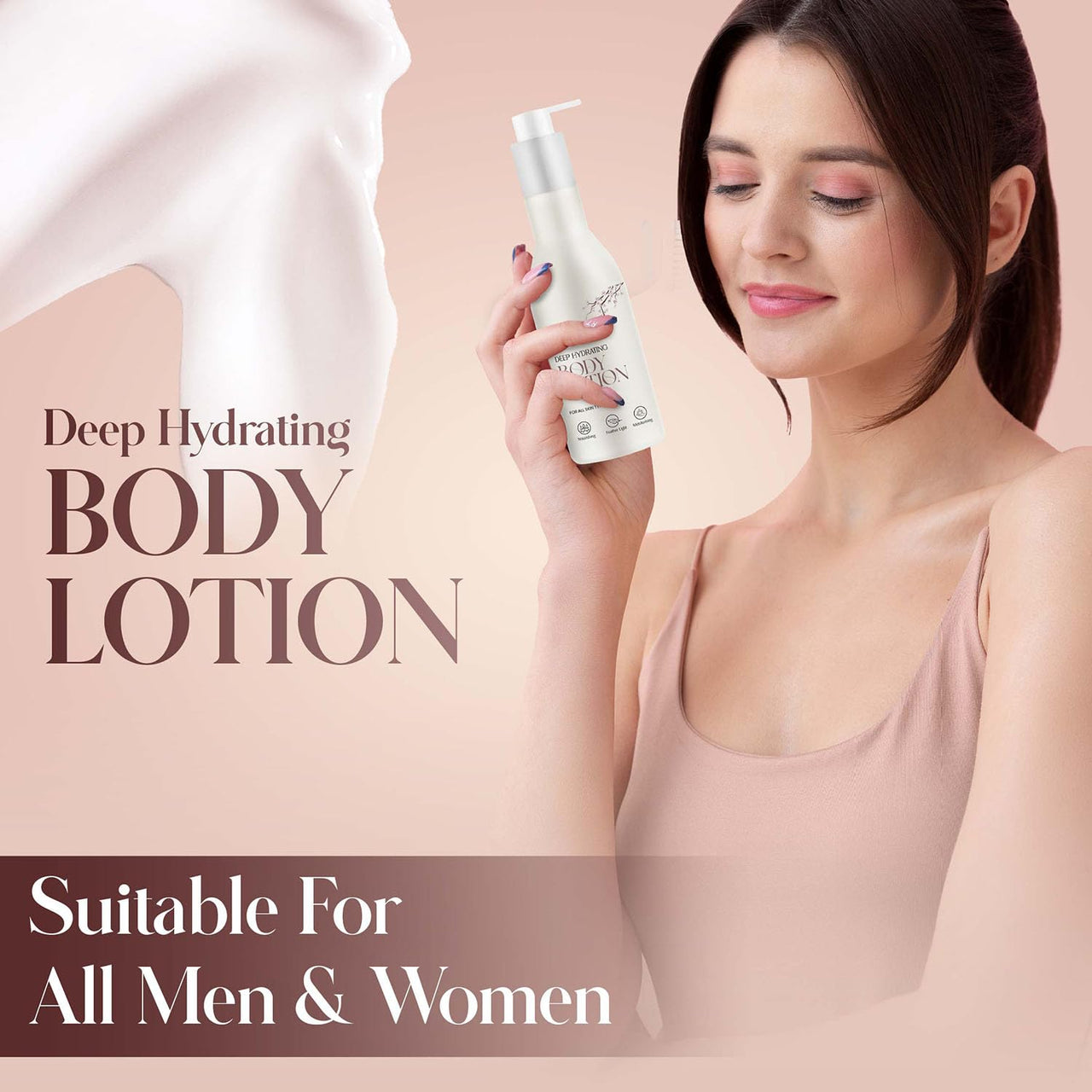 Ozone Deep Hydrating Body Lotion For Men & Women| Ideal For All Skin Types| Shea Butter With Aloevera, Almond Oil & Pentavitin | Non-Sticky Finish | 190 ML (Pack of 1)