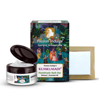 Passion Indulge Kumkumadi Natural Handmade Bath Bar & Kumkumadi Natural Face Mudd Pack (250 gm) For Skin Glow, Shine & Brightness with Saffron, Vetiver Oil and 16 Herbs